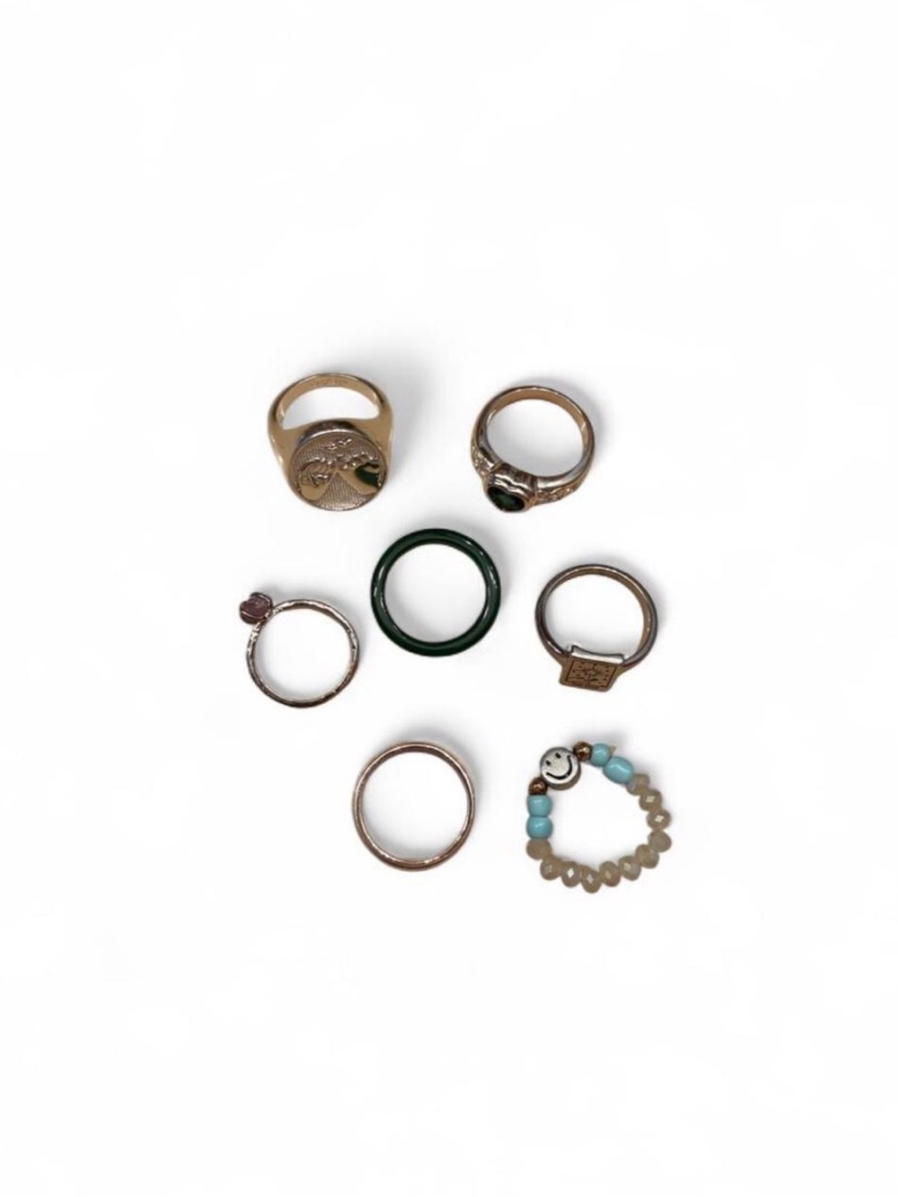 Set of 7 Silver Rings
